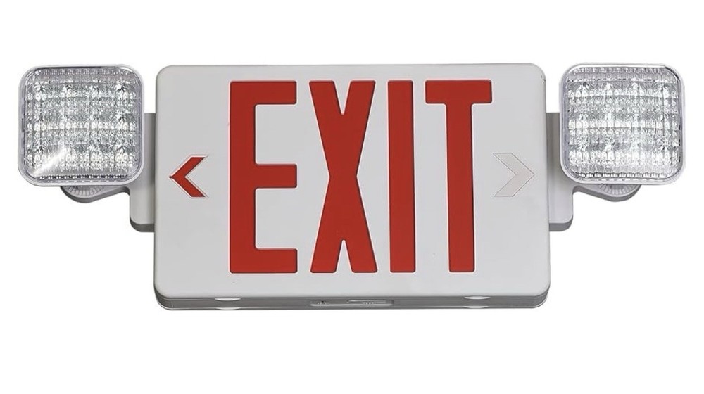 Commercial LED EXIT Sign Kit – Wall/Ceiling Mount – Red Letters - Easy Install