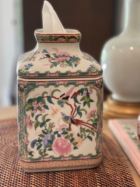 Rose Famille, Rose Canton Tissue Box/Container
