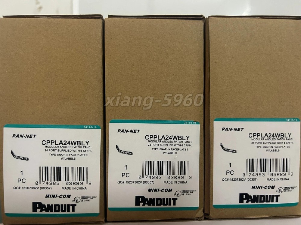 Panduit CPPLA24WBLY Mini-Com 24 Port Angled Modular Patch Panel Port 1 RU Black