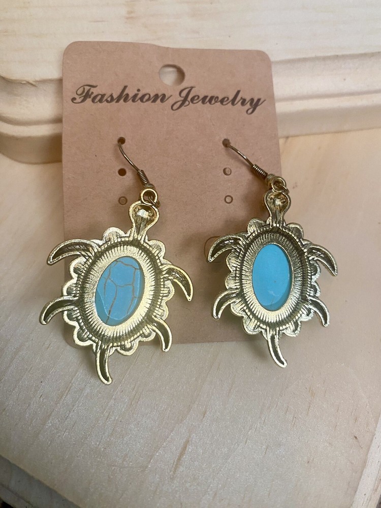 Sea turtle turquoise earrings