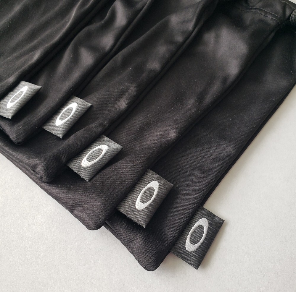 5-Pack Oakley Small Black Microfiber Cleaning Storage Bags Authentic