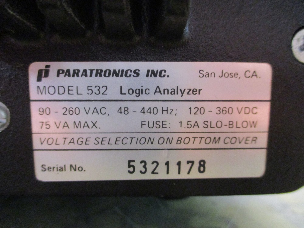 paratronics model 532 logic state analyzer [#2][3*E-18]
