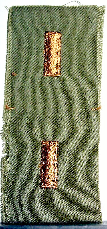 US Army 2nd LT Second Lieutenant Pair OD Fatigue Uniform Rank Insignia Patch V 1