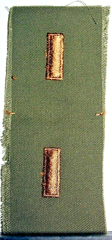 US Army 2nd LT Second Lieutenant Pair OD Fatigue Uniform Rank Insignia Patch V 1
