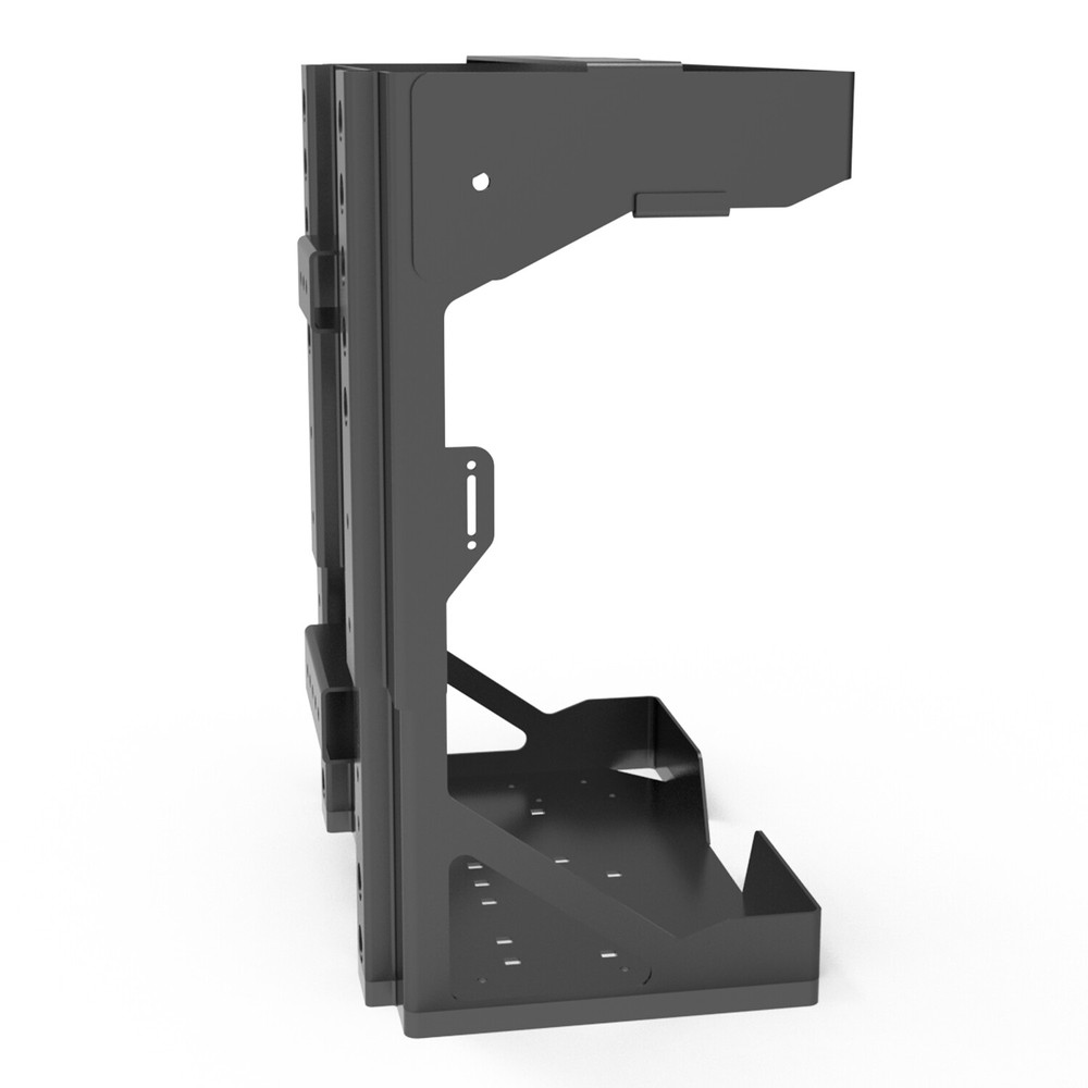 Open Enclosed Landscape Trailer Adjustable Lockable Backpack Blower Sprayer Rack