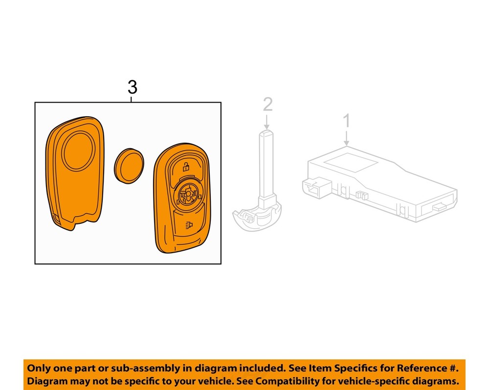GM OEM 17-20 Encore Electrical Keyless Entry Components-Transmitter 13532383