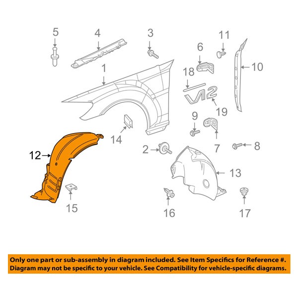 For 07-10 CL-Class Front Splash Shield Inner Fender Liner Panel SET PAIR