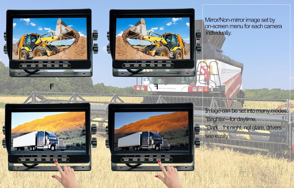 7 Inch AHD 1080P Wired Reverse Backup Camera IP69K