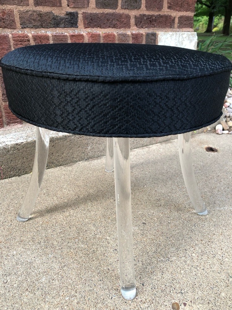 МСМ Hollywood Regency Lucite Swivel Vanity Stool Reflec-tone Corp. Dated 1950