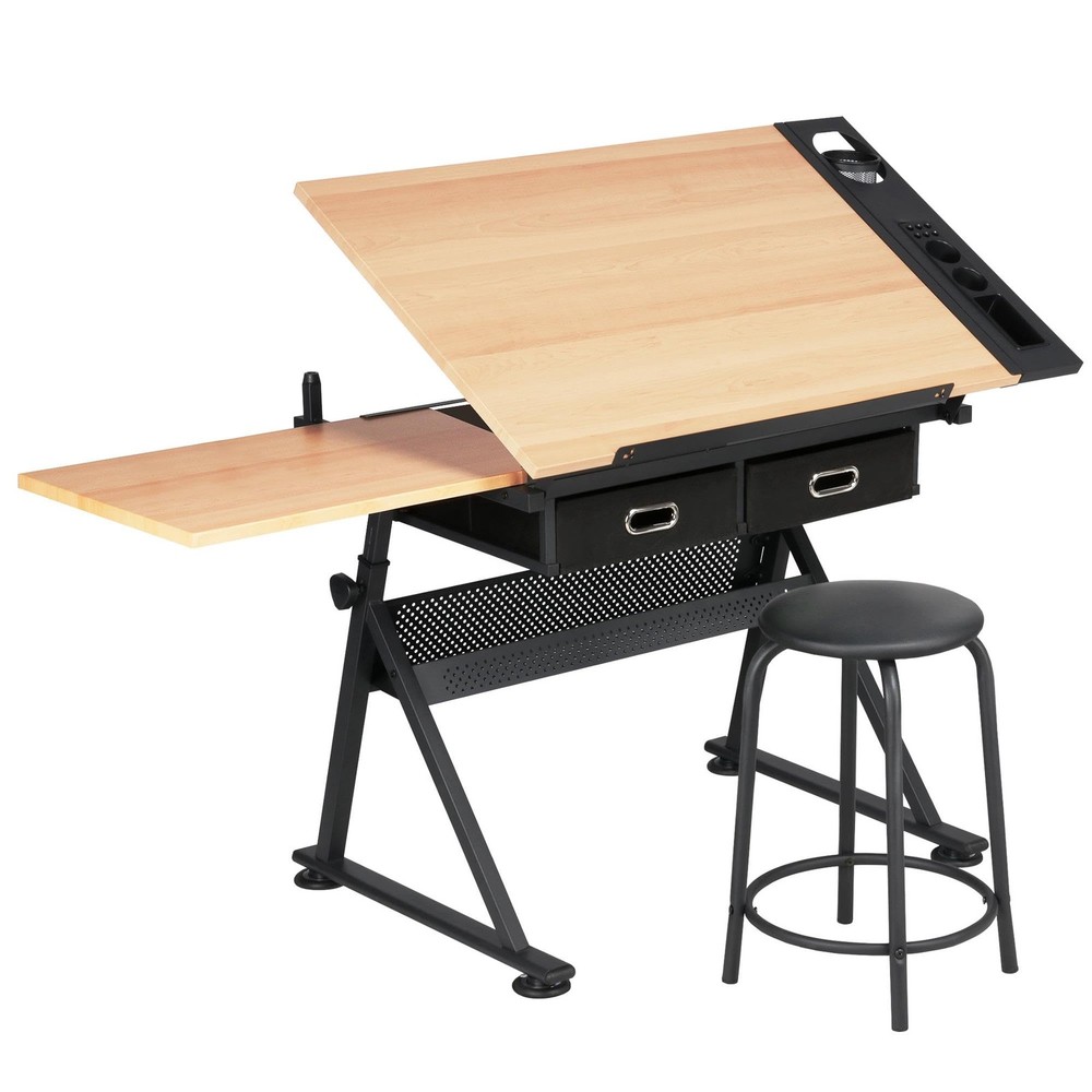 Yaheetech Height Adjustable Drafting Table Drawing Artist Large, Brown