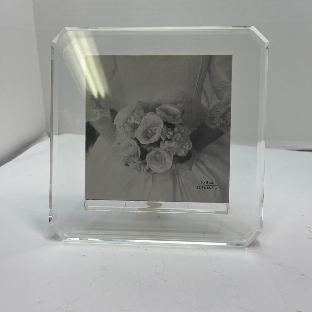 Glass Square Picture Frame Holds 5 x 5"