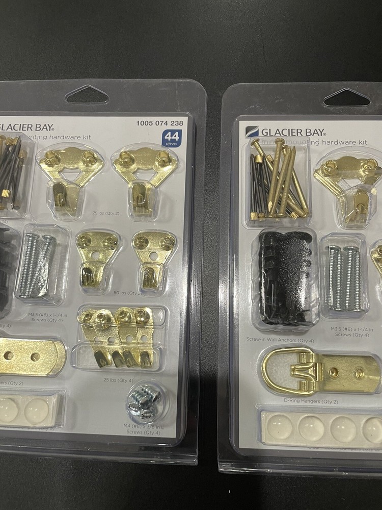 2X (44 Pieces) Glacier Bay Wall Hanging Hardware Accessory Kit