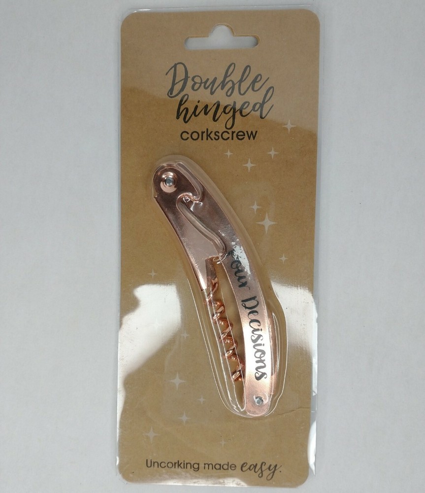 Double Hinged Corkscrew Pour Decisions Portable Purse Cork Screw