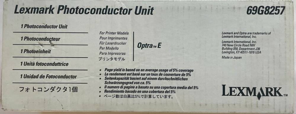 Genuine Lexmark 69G8257 Photoconductor Kit - Black Optra E, E 4026, E+, EP, ES