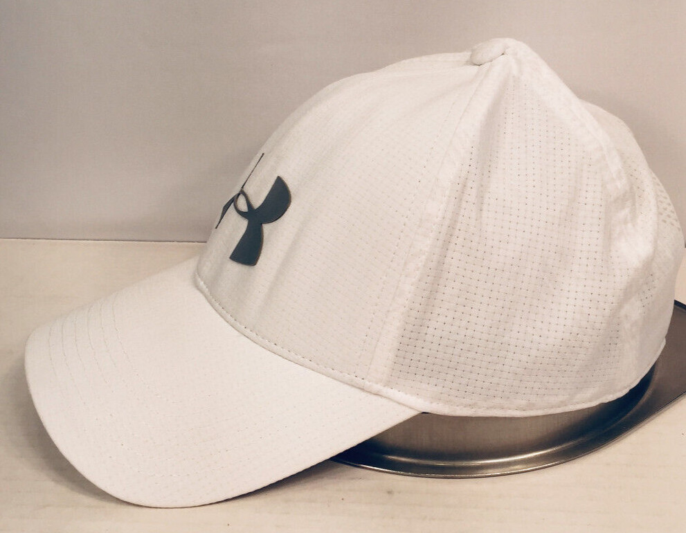 Under Armour White Golf Hat Cap, Adjustable, Cool Switch, Very Clean