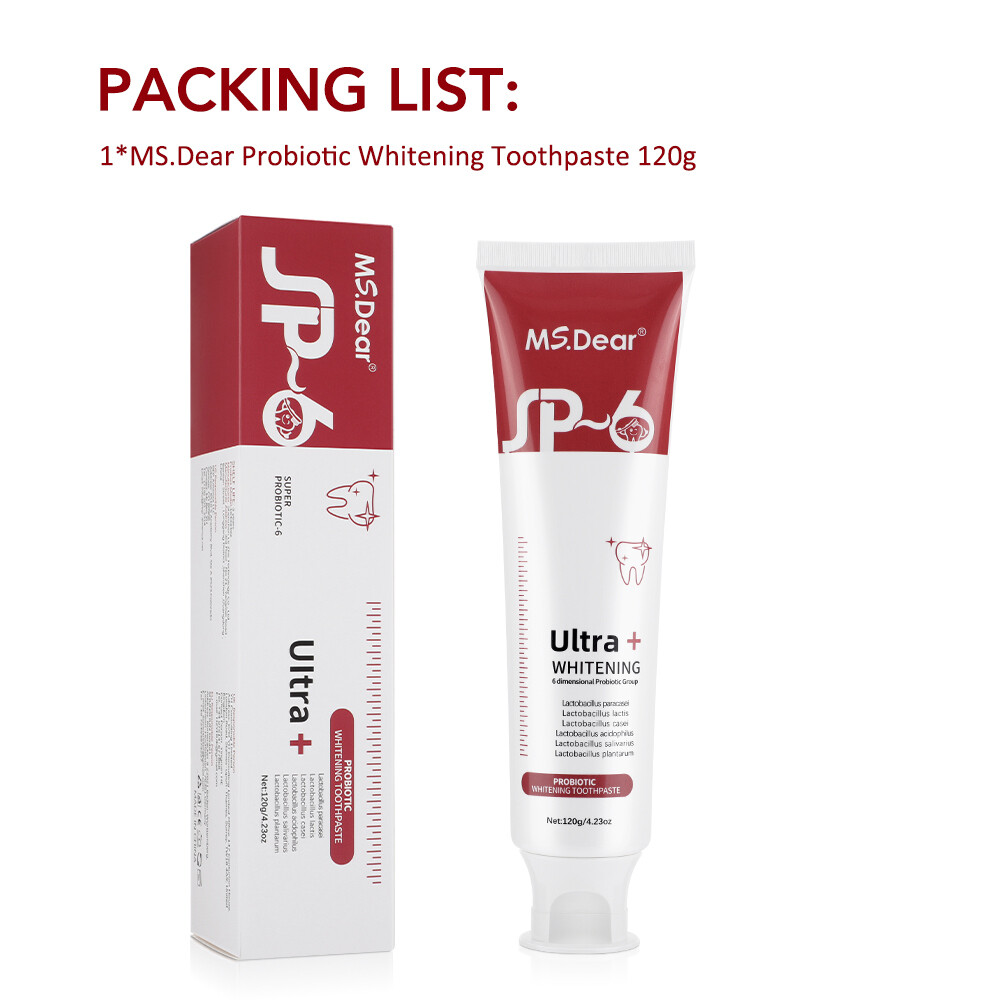 6/3PCS SP-6 Probiotic Whitening Toothpaste Quick White Toothpaste & Keeps Fresh