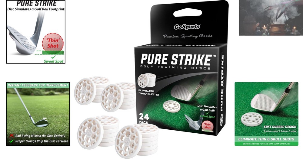 24 Pack Pure Strike Golf Training Discs - Perfect Your Swing & Improve Accuracy