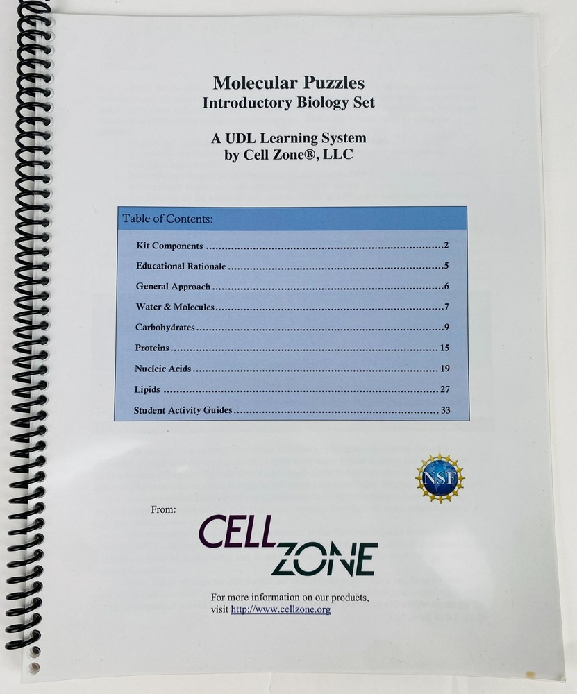 Molecular Modeling Puzzle Kit for Classroom w/ Teaching Manual Biology CellZone