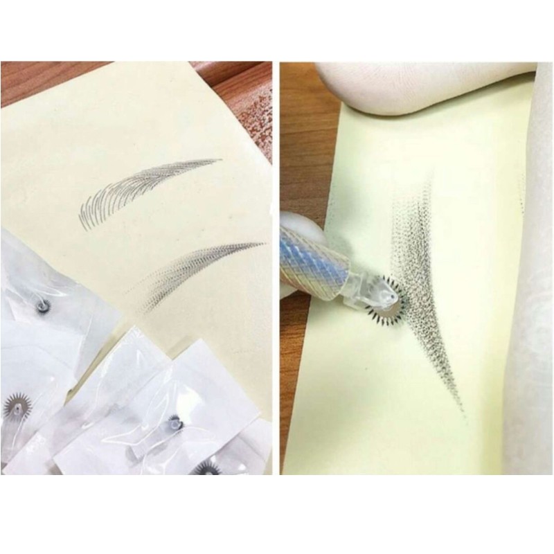 5Pcs Semi Serrated Microblading Needle Permanent Makeup Blade Tattoo Machine Kit