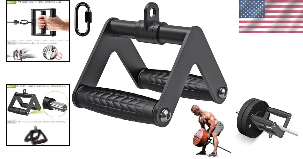 Solid Aluminum Double D V Bar Handle – Universal Cable Attachment for Home Gym
