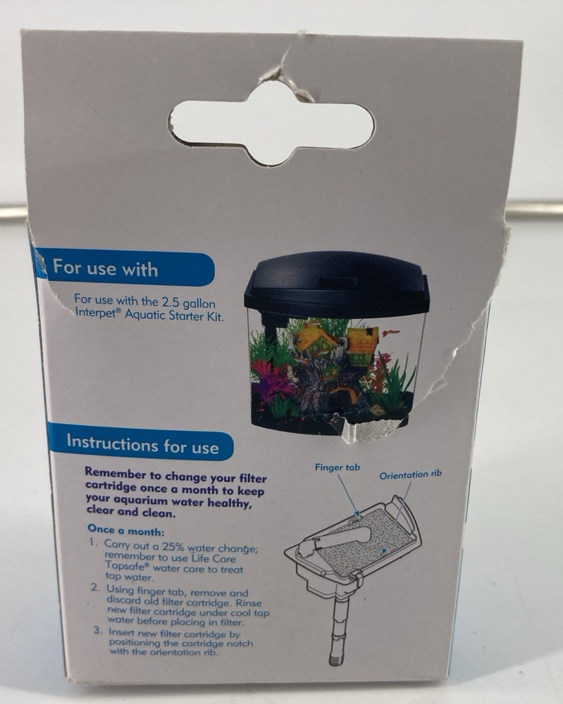 NEW Interpet Life Flow Replacement Cartridge Internal Filter 2.5 Gal 3 pack