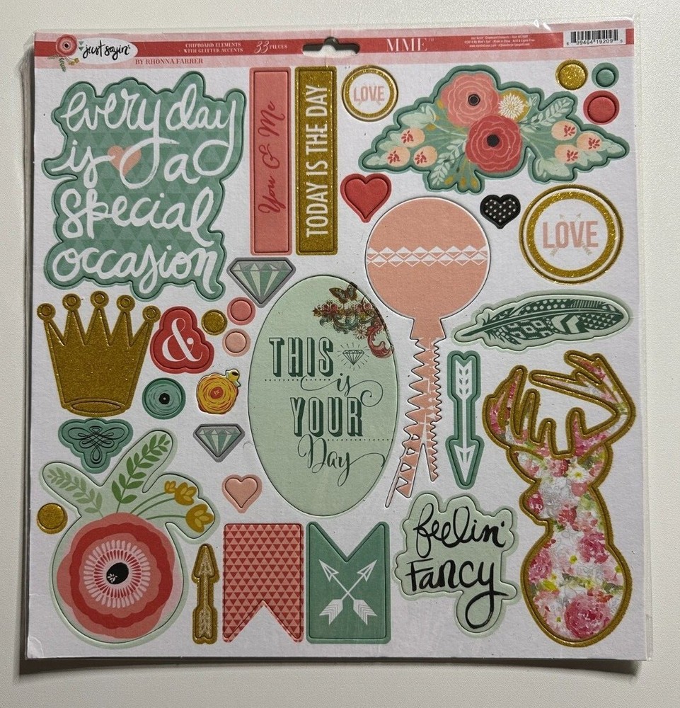 My Mind's Eye 12 x 12 Chipboard Elements-Variations Available-You Choose