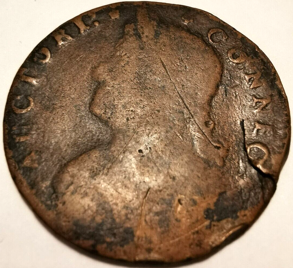 1787 US CONNECTICUT Cent Cooper Coin "Draped Bust Left"