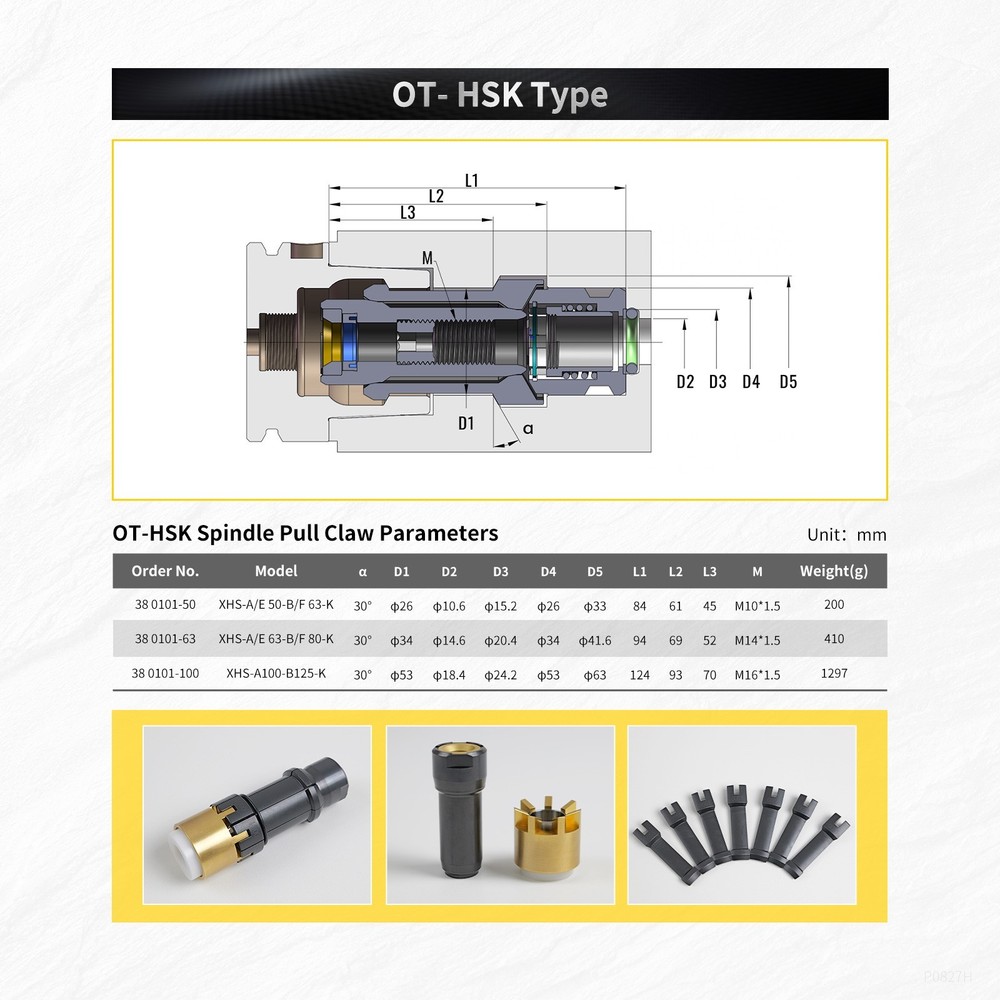 SFX OT-HSK100-K Spindle Pull Claw CNC Machine Tool for Pull Stud Stable Quality