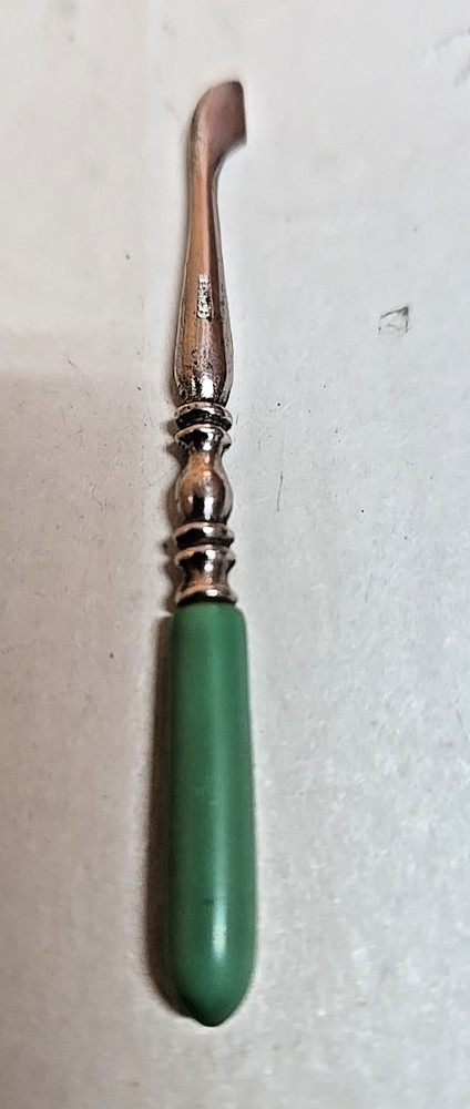 Vintage Green Bakelite Manicure Tool; Germany