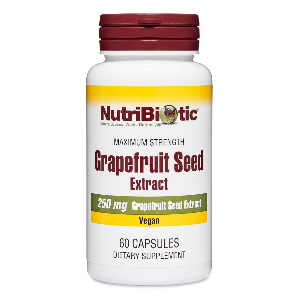 NutriBiotic Grapefruit Seed Extract Capsules, 60 Caps -Maximum Strength GSE