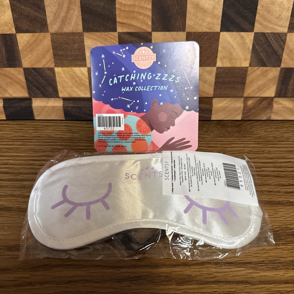 Scentsy Limited Edition PR White & Purple Eyelash Sleep Mask New