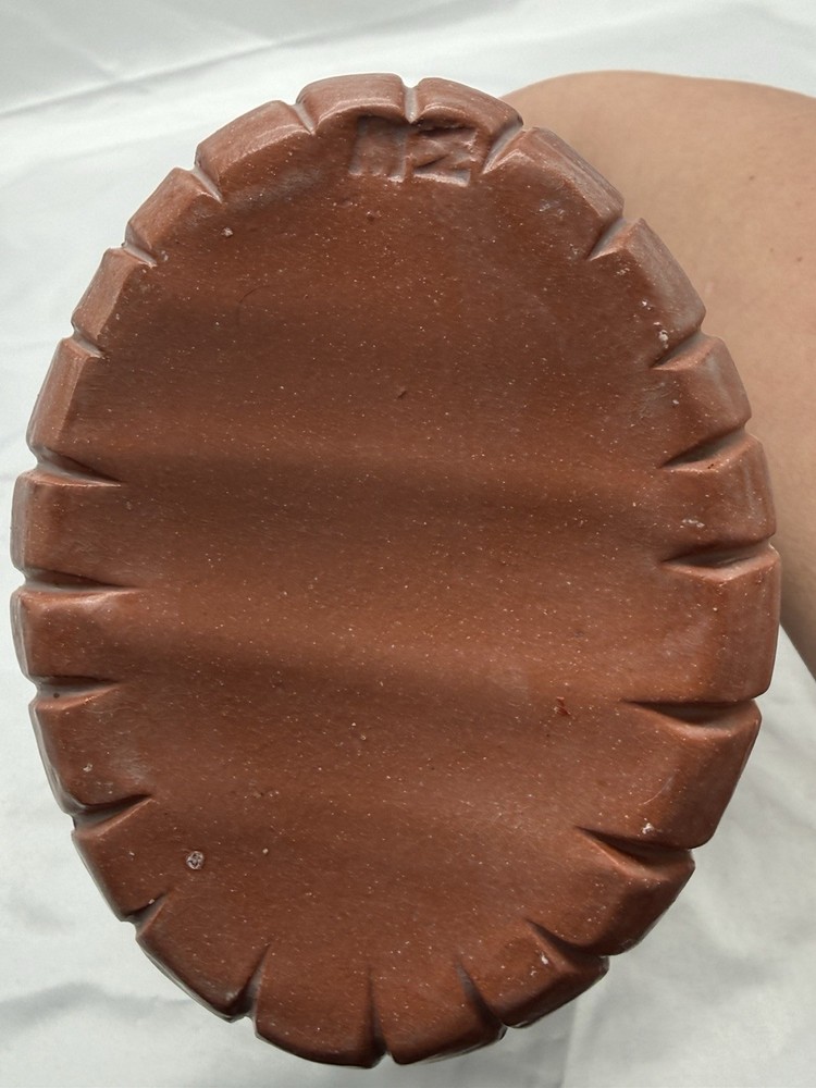 8inch Earthenware Vase With House Scene Marked