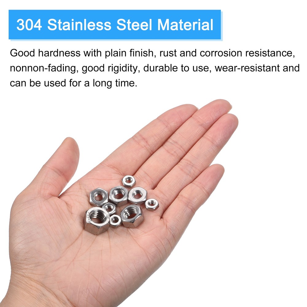 Hex Nuts Assortment Kit (M4-0.7 Hex Nuts with M4 Flat Washers) 150Pcs Kit