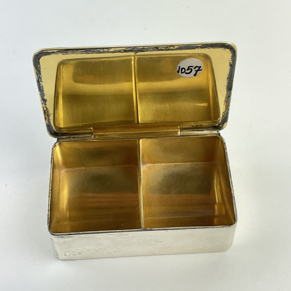 Antique Solid Sterling Silver Tiffany & Co Stamp Box 6cm X 4cm C1930s