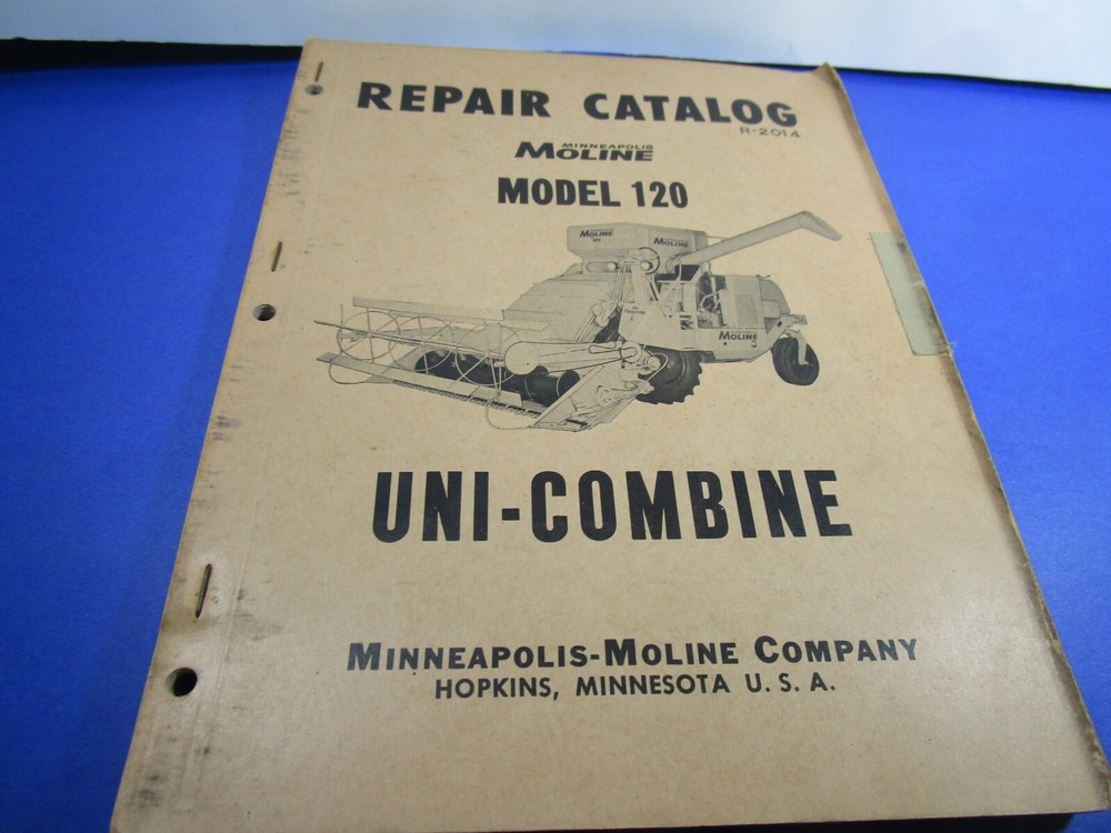 REPAIR CATALOG MOLINE MODEL UNI-COMBINE R-2014