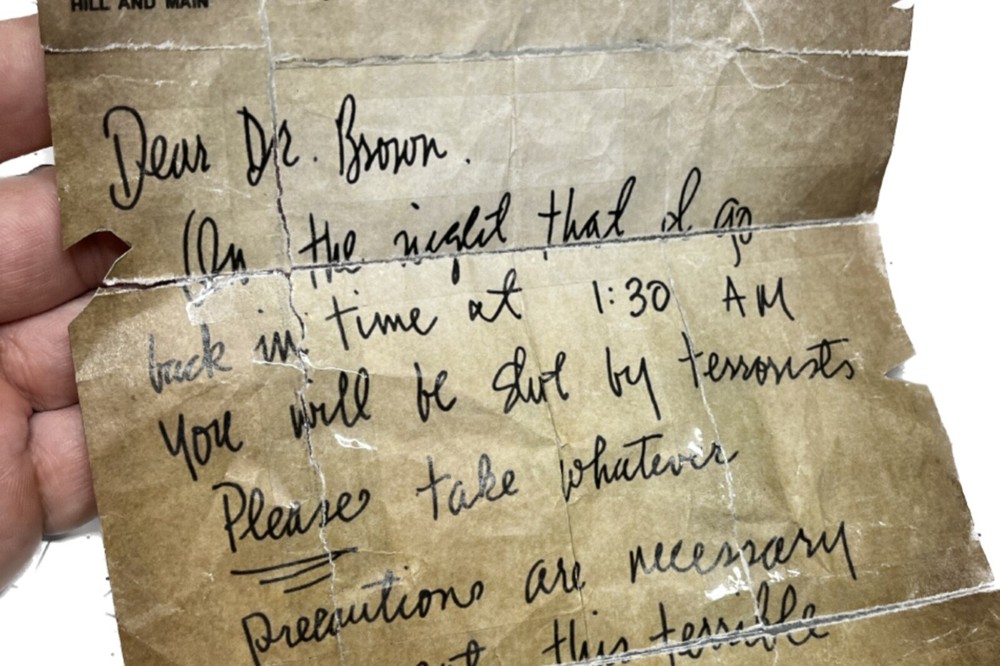 Back to the Future _ Aged Letter to Doc (REPLICA)