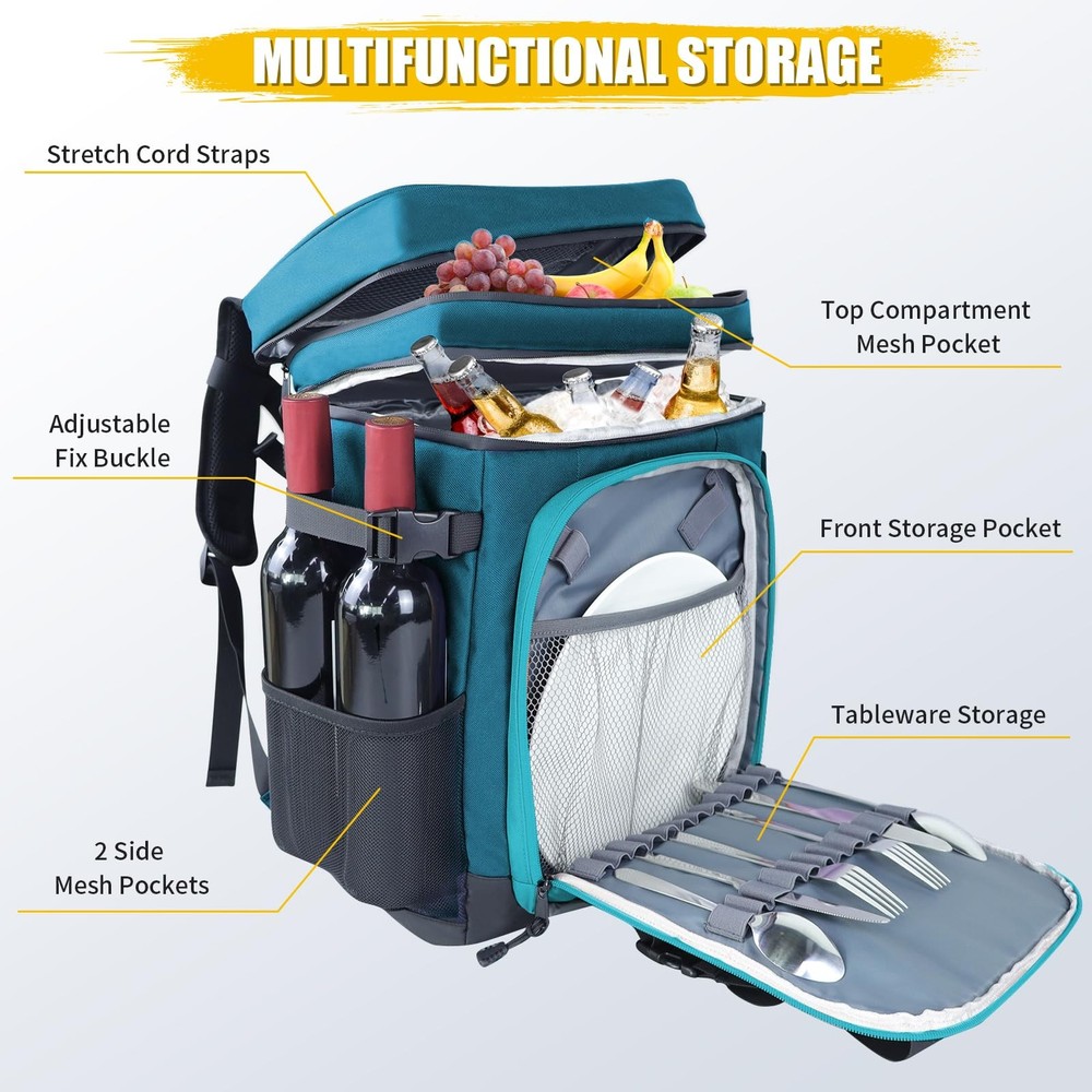 Backpack Cooler - Upgrade Leakproof Cooler Backpack with Padded Top Handle 40...