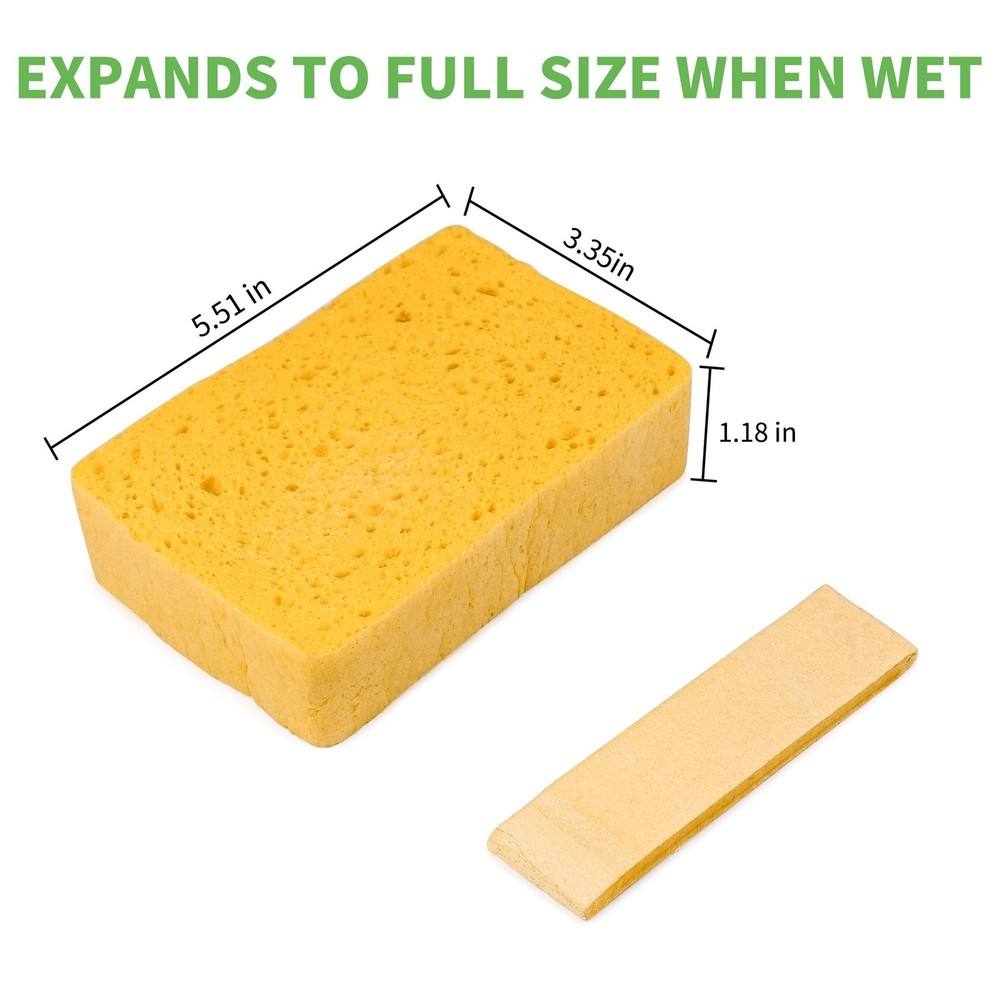4 Pack Compostable Pop-Up Sponges - Expanding, Non-Scratch, Plant-Based Dish ...