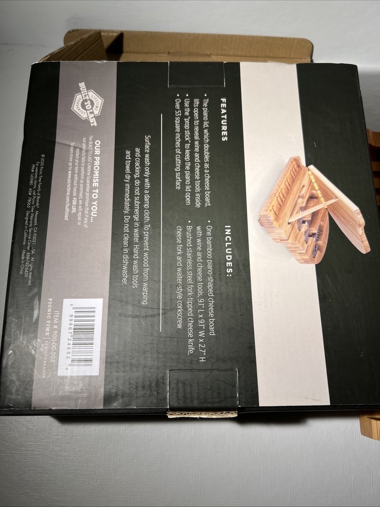 Toscana Piano Cheeseboard with Tools Set – Bamboo Cheese Board