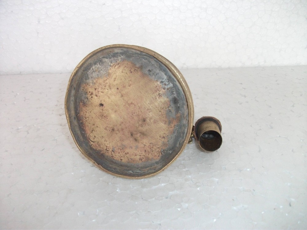 Vintage Unique Shape Engraved Solid Brass Handcrafted Inkpot/Well