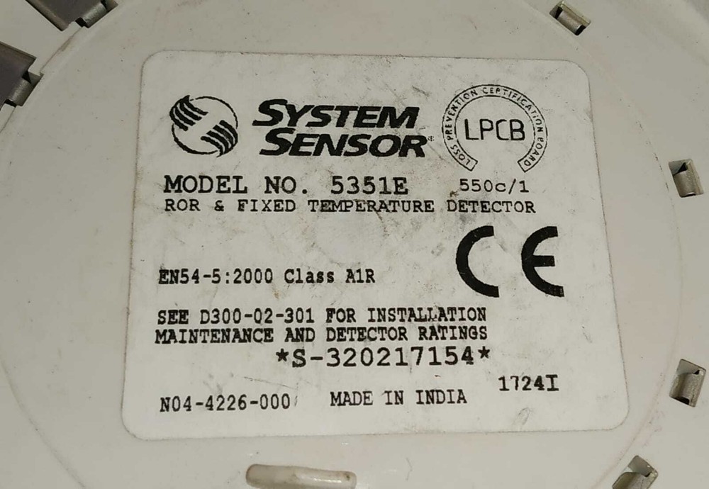 SYSTEM SENSOR 5351E HEAT DETECTOR