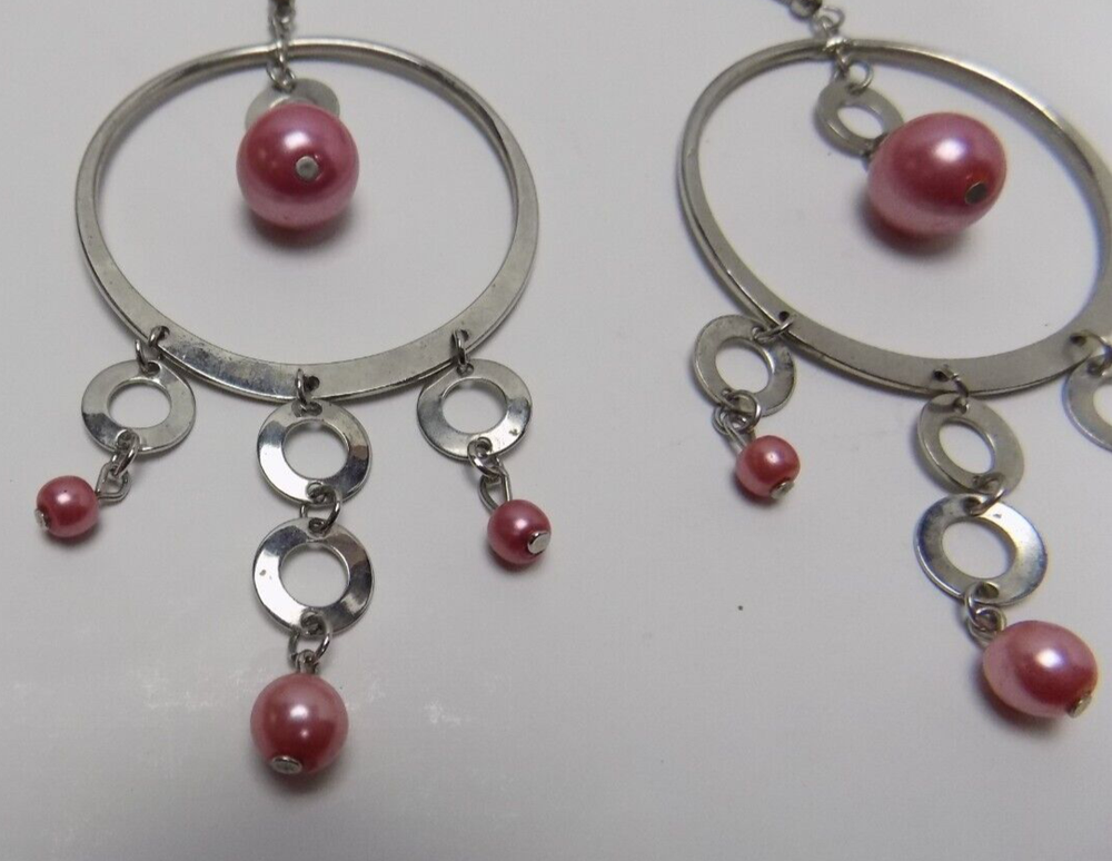 VINTAGE PIRCED EARRINGS - HOOP / DANGLE - TWO PAIR