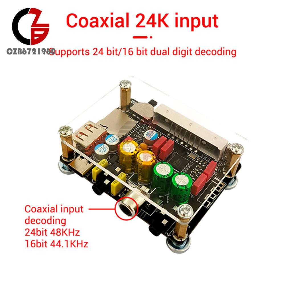 ZK-DAM-K1 Bluetooth U Disk Sound Card TF Decoder Board Front DSP Tuning Type-C