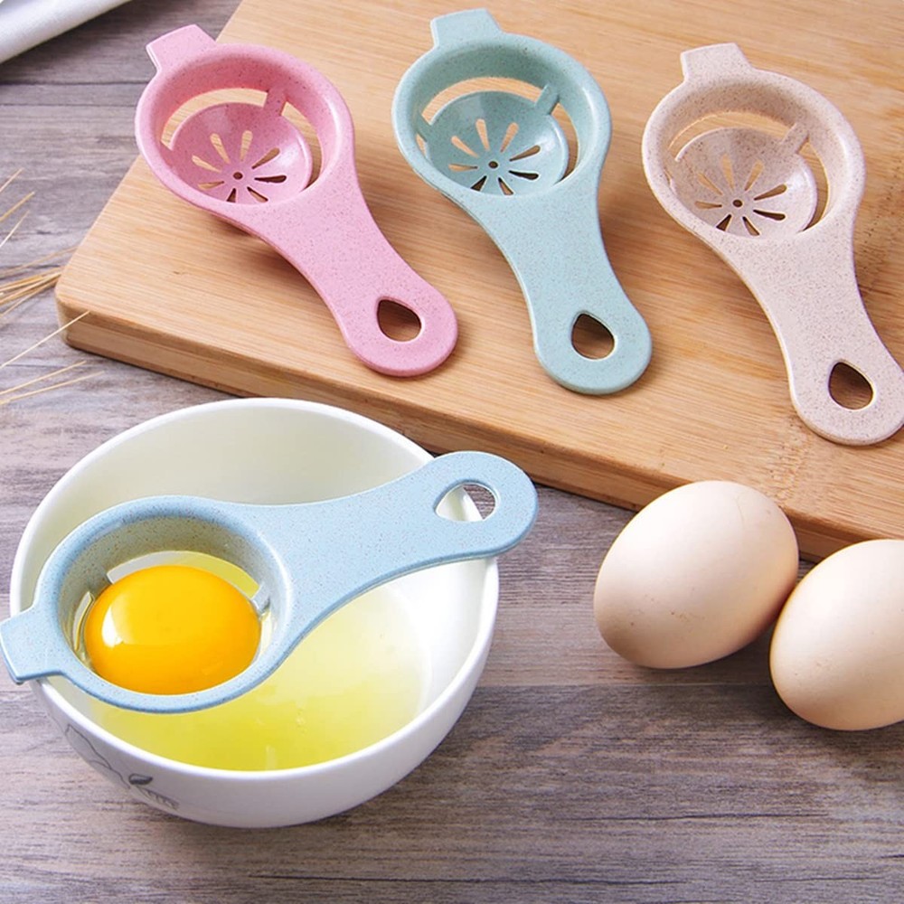 RUITASA 3-Piece Egg Yolk & White Separator Set - White, M, Multicolor