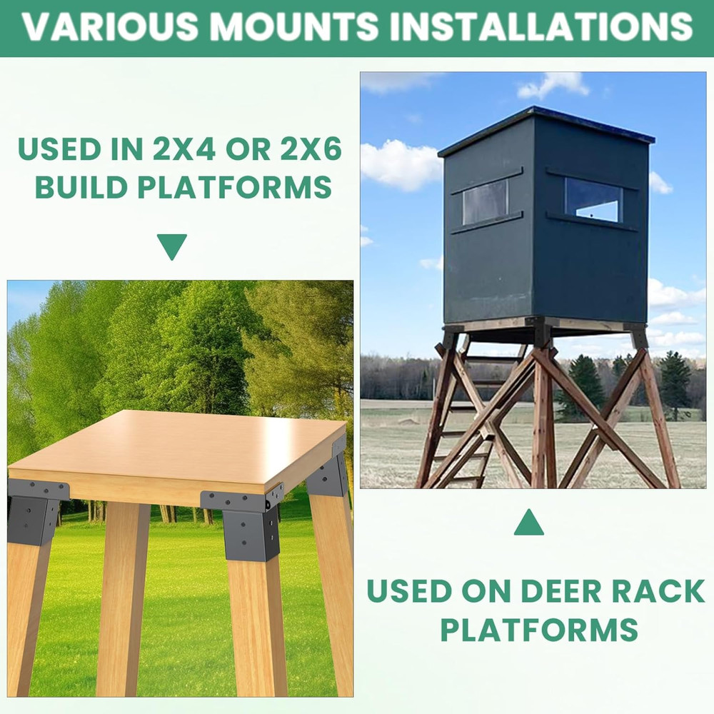 Deer Stand Brackets 4x4, Elevator Brackets 4Pcs, Deer Blind Brackets, for Outdoo