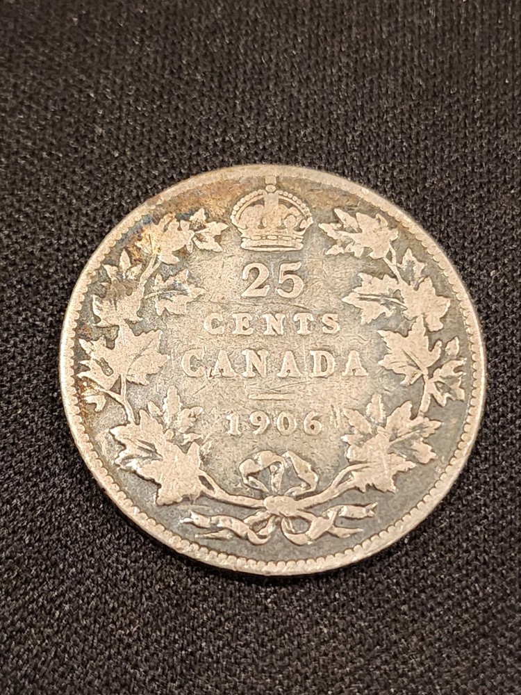1906 Canada 25 Cents Silver Coin