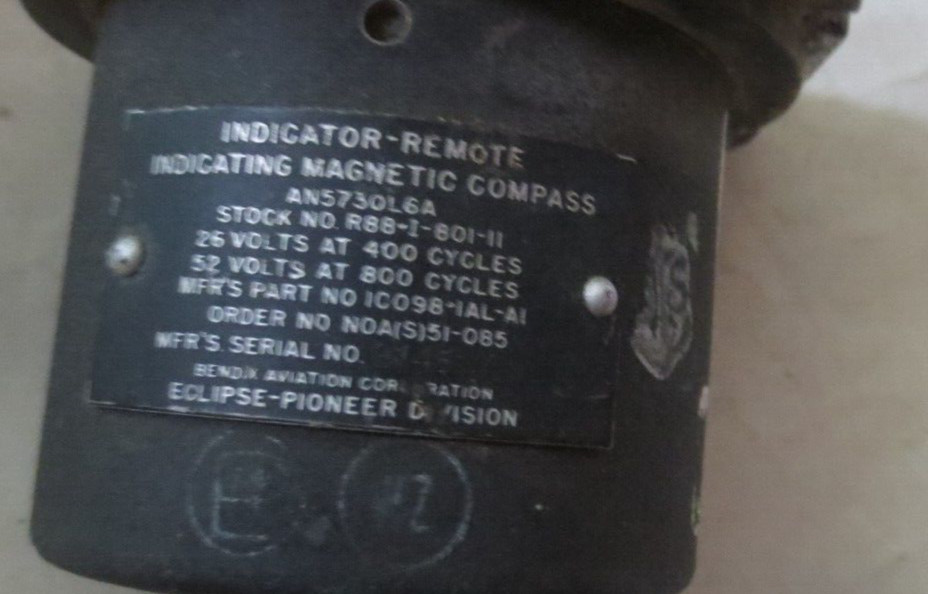 Bendix Wind Direction Gauge Indicating Magnetic Compass