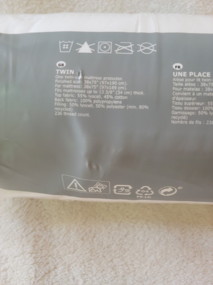 IKEA Cloth Twin Mattress Protector White