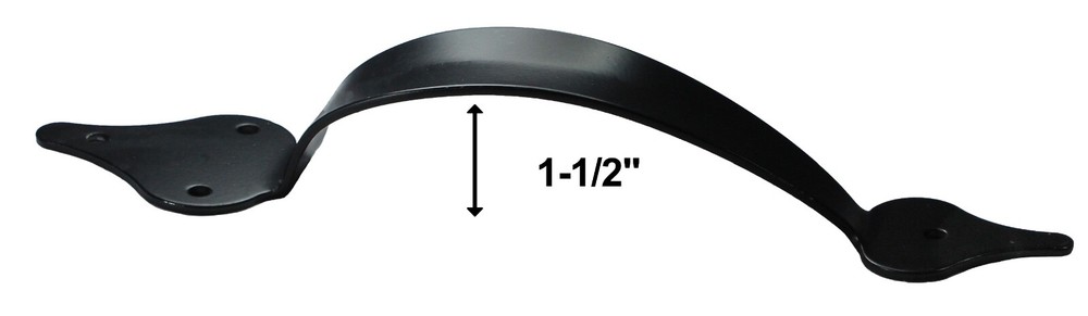 Black 10" Decorative Wood Gate Pull Handle - Sturdy Contemporary Style