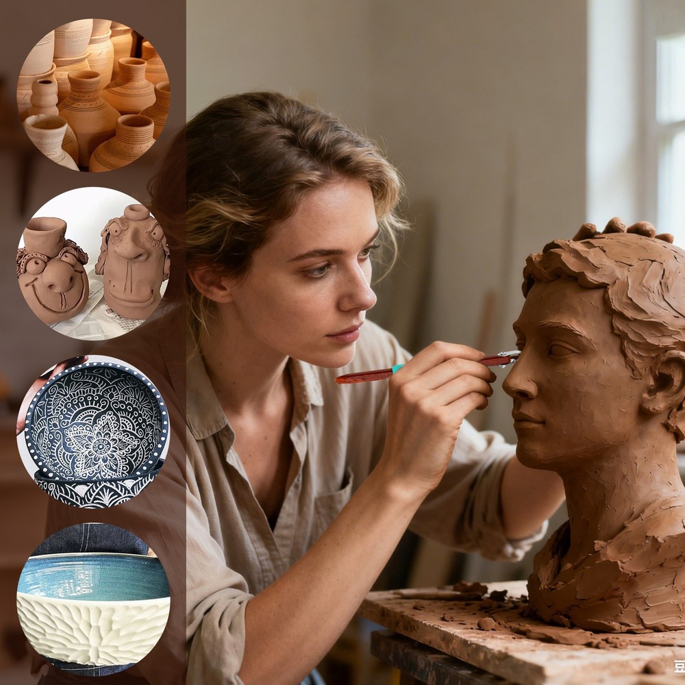 Loop Pottery Sculpting Tool Replaceable Stainless Steel Blade Portable Beginner